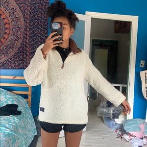 White/Cream Sherpa Quarter Zip